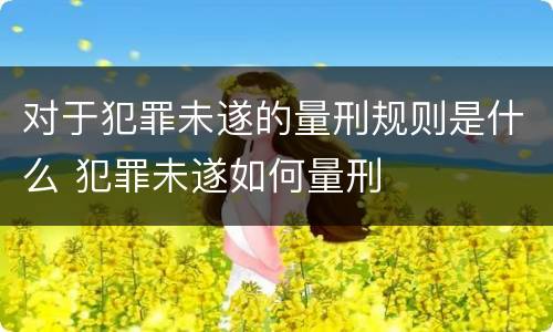 对于犯罪未遂的量刑规则是什么 犯罪未遂如何量刑