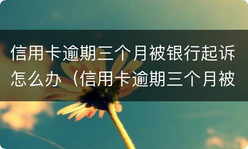 信用卡逾期三个月被银行起诉怎么办（信用卡逾期三个月被银行起诉怎么办啊）
