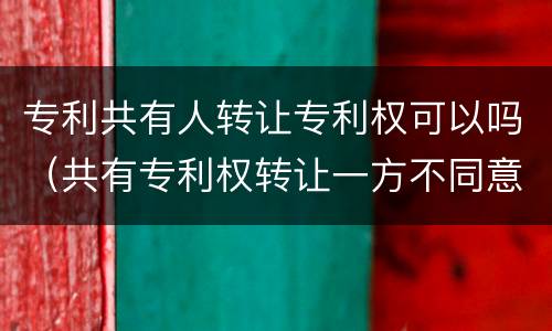 专利共有人转让专利权可以吗（共有专利权转让一方不同意）