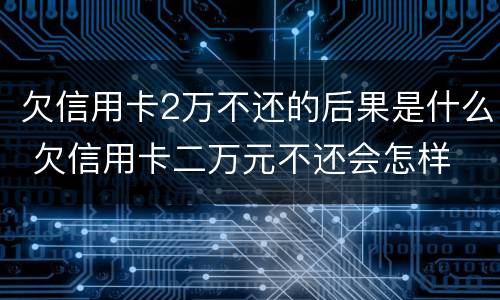 欠信用卡2万不还的后果是什么 欠信用卡二万元不还会怎样