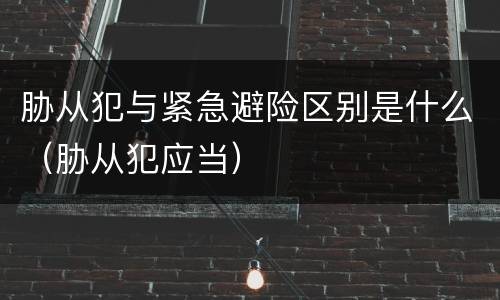 胁从犯与紧急避险区别是什么（胁从犯应当）