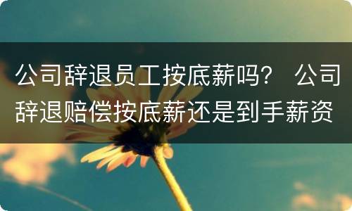 公司辞退员工按底薪吗？ 公司辞退赔偿按底薪还是到手薪资