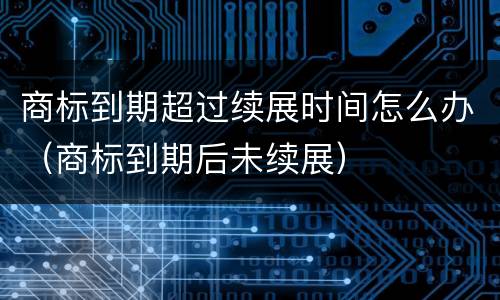 商标到期超过续展时间怎么办（商标到期后未续展）