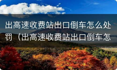 出高速收费站出口倒车怎么处罚（出高速收费站出口倒车怎么处罚的）