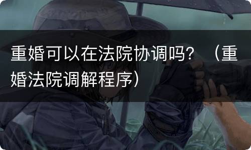 重婚可以在法院协调吗？（重婚法院调解程序）