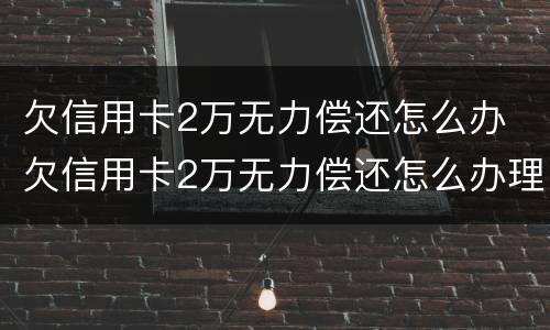 欠信用卡2万无力偿还怎么办 欠信用卡2万无力偿还怎么办理
