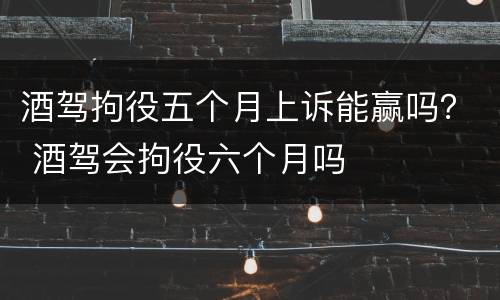 酒驾拘役五个月上诉能赢吗？ 酒驾会拘役六个月吗