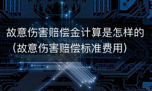 故意伤害赔偿金计算是怎样的（故意伤害赔偿标准费用）