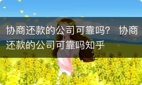 协商还款的公司可靠吗？ 协商还款的公司可靠吗知乎