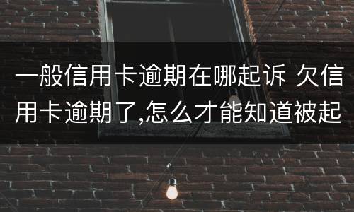 一般信用卡逾期在哪起诉 欠信用卡逾期了,怎么才能知道被起诉了