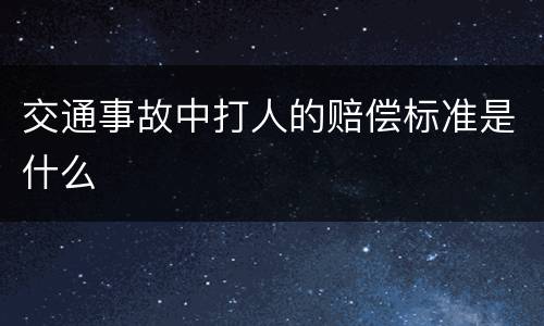 交通事故中打人的赔偿标准是什么
