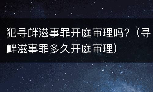 犯寻衅滋事罪开庭审理吗?（寻衅滋事罪多久开庭审理）