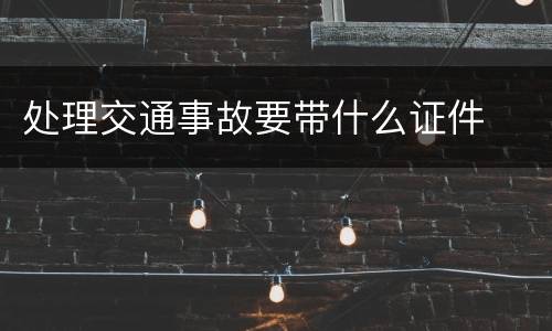 处理交通事故要带什么证件