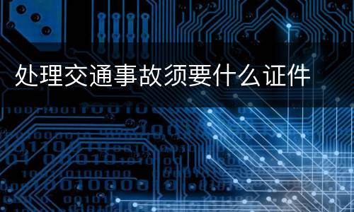 处理交通事故须要什么证件 处理交通事故须要什么证件