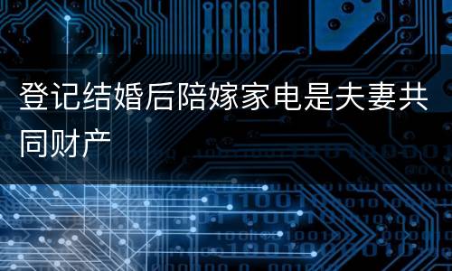 登记结婚后陪嫁家电是夫妻共同财产