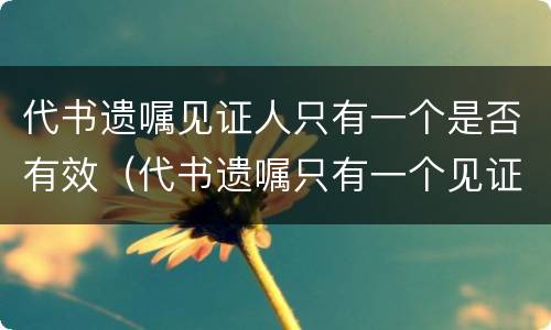 代书遗嘱见证人只有一个是否有效（代书遗嘱只有一个见证人有效吗）