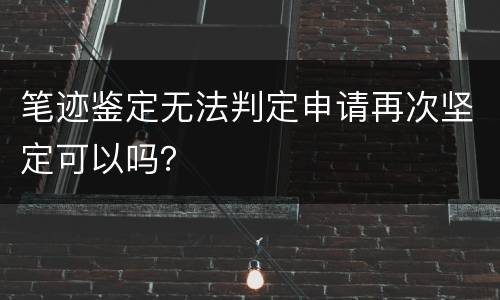 笔迹鉴定无法判定申请再次坚定可以吗？