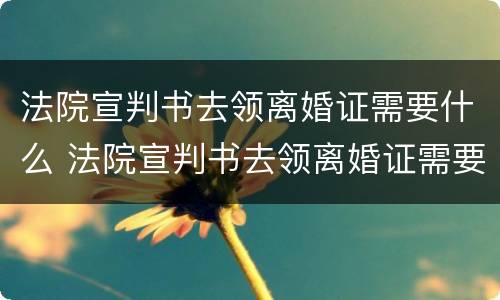 法院宣判书去领离婚证需要什么 法院宣判书去领离婚证需要什么资料