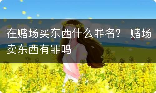 在赌场买东西什么罪名？ 赌场卖东西有罪吗
