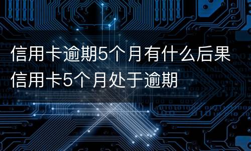 信用卡逾期5个月有什么后果 信用卡5个月处于逾期