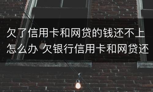 欠了信用卡和网贷的钱还不上怎么办 欠银行信用卡和网贷还不上怎么办