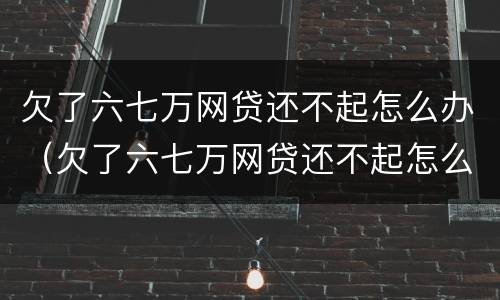 欠了六七万网贷还不起怎么办（欠了六七万网贷还不起怎么办呀）