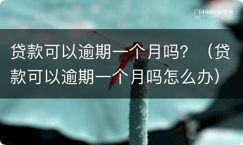 贷款可以逾期一个月吗？（贷款可以逾期一个月吗怎么办）