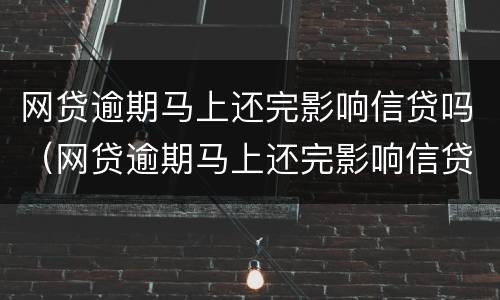 网贷逾期马上还完影响信贷吗（网贷逾期马上还完影响信贷吗知乎）