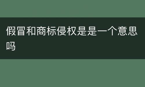 假冒和商标侵权是是一个意思吗