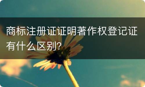 商标注册证证明著作权登记证有什么区别？