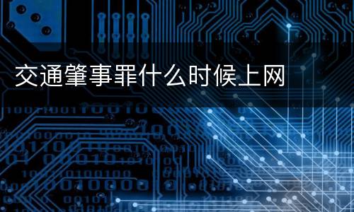 交通肇事罪什么时候上网