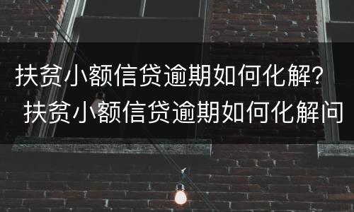 扶贫小额信贷逾期如何化解？ 扶贫小额信贷逾期如何化解问题