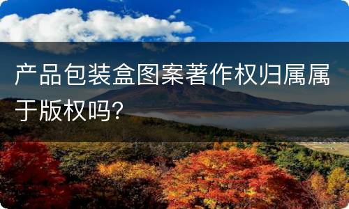 产品包装盒图案著作权归属属于版权吗？