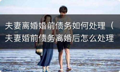 夫妻离婚婚前债务如何处理（夫妻婚前债务离婚后怎么处理）