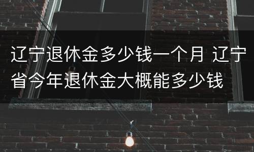 辽宁退休金多少钱一个月 辽宁省今年退休金大概能多少钱