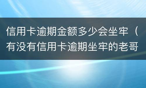 信用卡逾期金额多少会坐牢（有没有信用卡逾期坐牢的老哥）