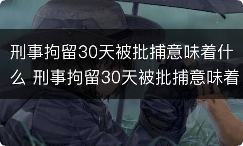 刑事拘留30天被批捕意味着什么 刑事拘留30天被批捕意味着什么情况