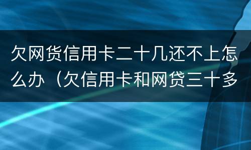 欠网货信用卡二十几还不上怎么办（欠信用卡和网贷三十多万还不上怎么办）