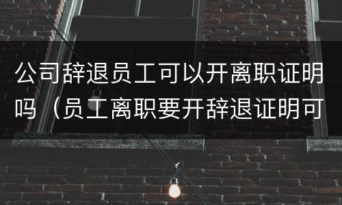 公司辞退员工可以开离职证明吗（员工离职要开辞退证明可以吗）
