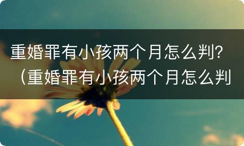 重婚罪有小孩两个月怎么判？（重婚罪有小孩两个月怎么判刑）