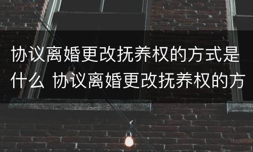 协议离婚更改抚养权的方式是什么 协议离婚更改抚养权的方式是什么意思