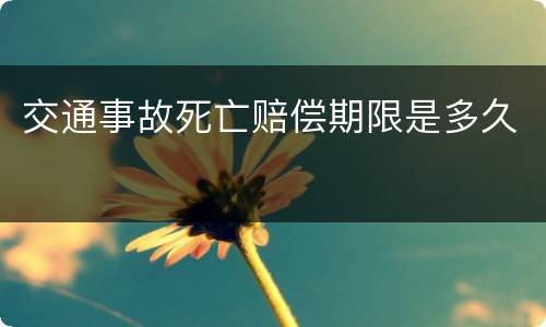 交通事故死亡赔偿期限是多久