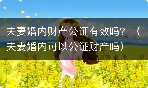 夫妻婚内财产公证有效吗？（夫妻婚内可以公证财产吗）