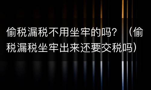 偷税漏税不用坐牢的吗？（偷税漏税坐牢出来还要交税吗）