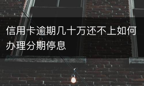 信用卡逾期几十万还不上如何办理分期停息