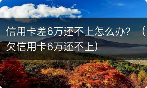 信用卡差6万还不上怎么办？（欠信用卡6万还不上）
