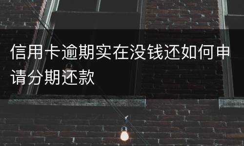 信用卡逾期实在没钱还如何申请分期还款