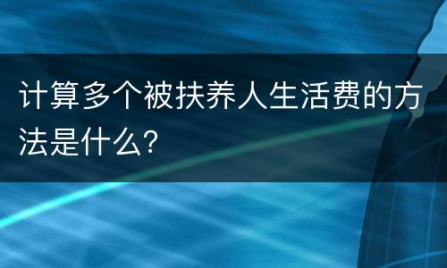 计算多个被扶养人生活费的方法是什么？