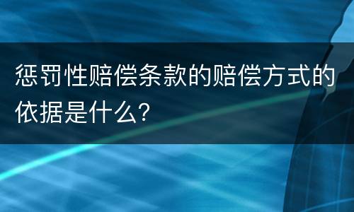 惩罚性赔偿条款的赔偿方式的依据是什么？