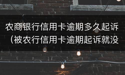 农商银行信用卡逾期多久起诉（被农行信用卡逾期起诉就没办法协商了吗）